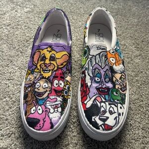 Hand Painted Cartoon Slip On Shoes